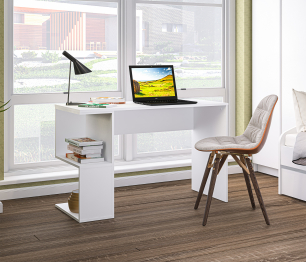 Комплект Кито (стол и стеллаж), белый