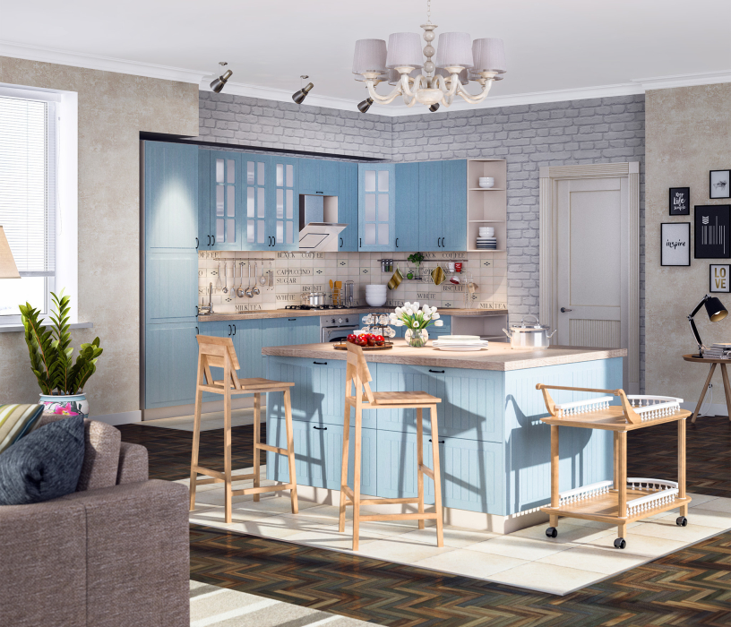 Лидеры продаж модульных кухонь, Регина (Прованс) 21 (3700*1800)