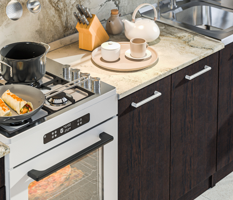 Кухонные гарнитуры, Кухонный гарнитур Виктория 2,4 м Кухня Венге/Дуб Сонома,Венге/БазальтR5 ПОД КЛЮЧ (полный комплект)