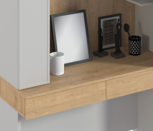 Стол с надстройкой Милан СБ-3267 Серый,Дуб Гамильтон/МДФ Светло серый