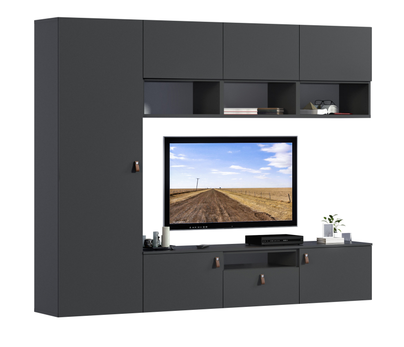 Стенки для гостиной, Гостиная (стенка) Тренд Диамант серый / ЛДСП Диамант серый