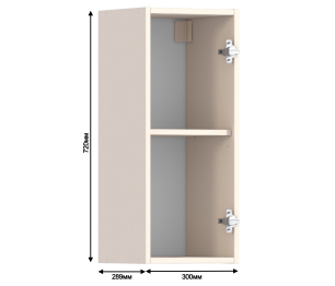 Регина РП-30 Полка с витриной Песочный/МДФ Бежевый Прав