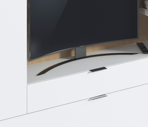 Стенка Мальта СБ-3265 Белый,Дуб Гамильтон/МДФ Белый