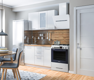 Кухонный гарнитур Регина Белый/Анна МДФ Белый глянец 1,2 м