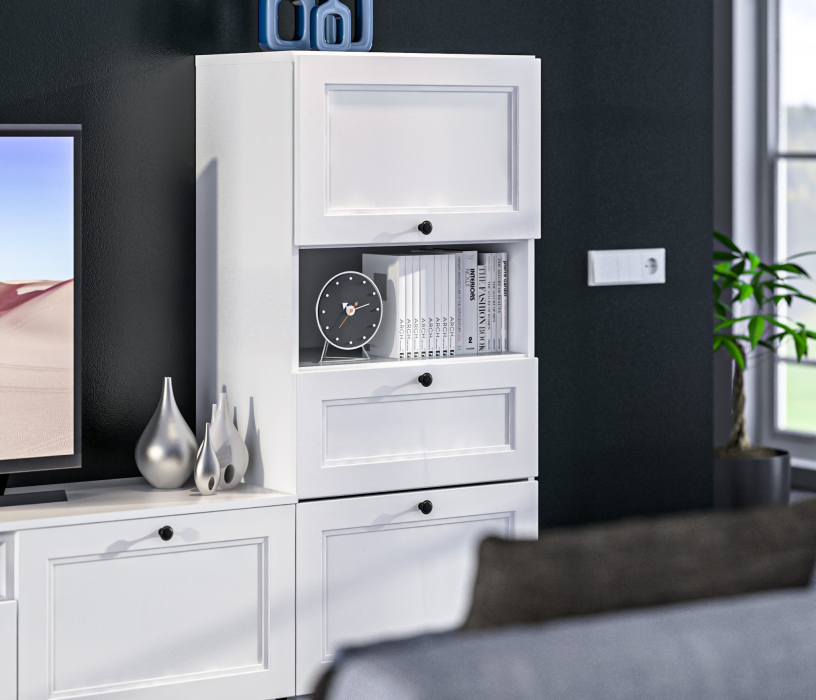 Стенки для гостиной, Гостиная (стенка) Тренд Белый/МДФ Modern Белый