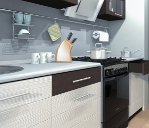 Кухонный гарнитур Милена Дуб Феррара/Онденс/Венге 2,4 м