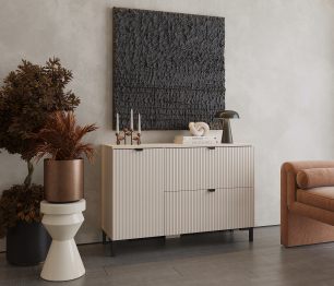 Комод Тренд СБ-3447 2 ящика, 1 дверь Кашемир серый/МДФ Джаз Кашемир