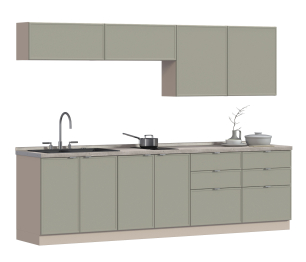 Кухонный гарнитур Регина Квадро Песочный / Латте 2,8 м