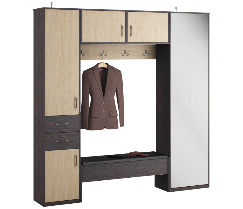 Прихожие, Афина набор с шкафом 2-х дверным с зеркалом