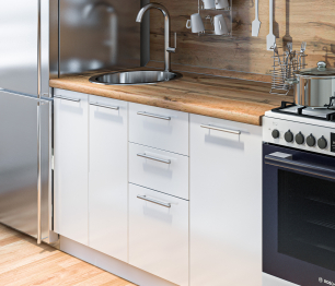 Кухонный гарнитур Регина Белый/Анна МДФ Белый глянец 1,4 м