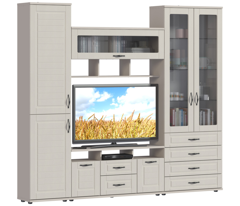 Стенки для гостиной, Сити Комплект L-2490 с витриной