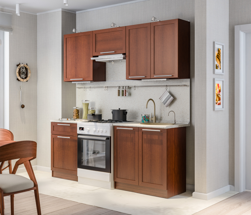 Кухонные гарнитуры, Кухня Ангелина Квадро Итальянский орех 2 м