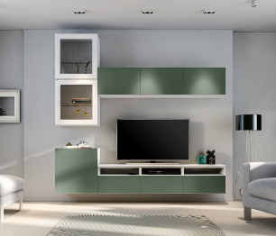 Гостиная (стенка) Тренд Белый/Белла Камыш/МДФ Modern Белый