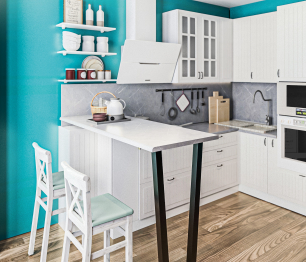 Кухонный гарнитур Регина Белый/ Сандал Белый 2,8х1,75 м