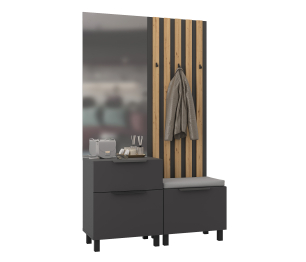 Прихожая Тренд с рейками Диамант серый