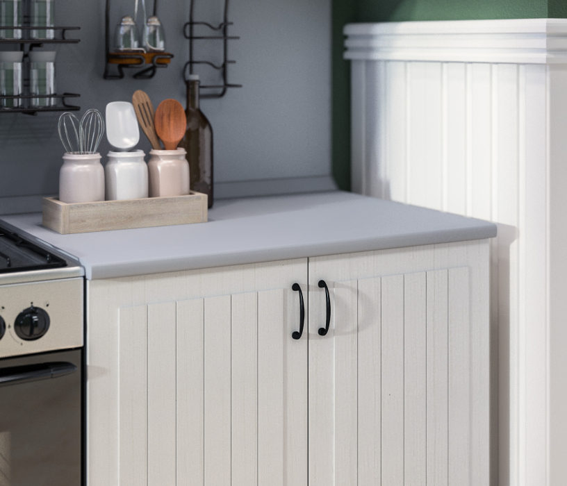 Кухонные гарнитуры, Кухонный гарнитур Регина 1,8м (Прованс) Сандал Белый со столом под духовку