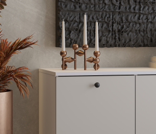 Комод Тренд СБ-3447 2 ящика, 1 дверь Белый Аьпийский/Серый Перламутровый