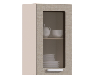 Полка с витриной Регина Песочный Дуб Сантана Светлый  400