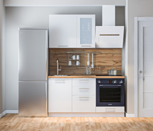 Кухонный гарнитур Регина Белый/Анна МДФ Белый глянец 1,6 м