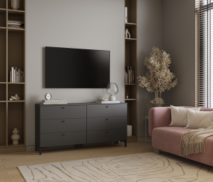 Комод Тренд СБ-3442 6 ящиков диамант серый