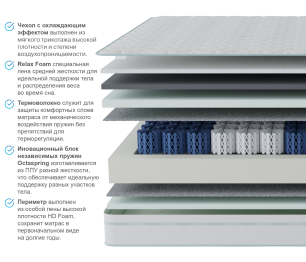 Столлайн / Матрас Корсика-Зодиак в чехле Cooler в скрутке 1200х1900