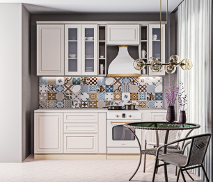 Кухонный гарнитур Регина Песочный/Классика Светлый 2,3 м