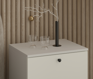 Комод Тренд СБ-3447 2 ящика, 1 дверь Белый Альпийский