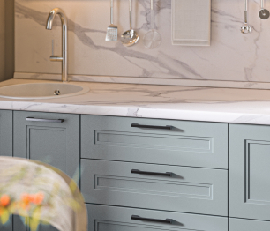 Кухонный гарнитур Регина Белый/МДФ MODERN Серый 2 м