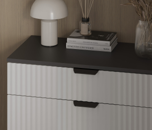 Комод Тренд СБ-3444 4 ящика Белый Диамант серый/МДФ Джаз серый