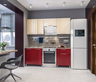 Анна Алюминий/Ваниль глянец/Рубин глянец (без учета столешницы , панели) L-2000