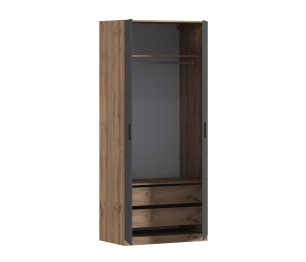 Шкаф двухдверный Макс 1000 мм, вариант №3 (ЛДСП, корпус дуб вотан)