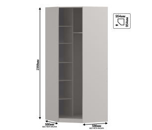 Макс СБ-3578 Шкаф угловой Серый перламутровый