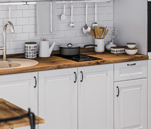 Кухонный гарнитур с пеналом Регина Белый / МДФ Белый матовый 2,4 м