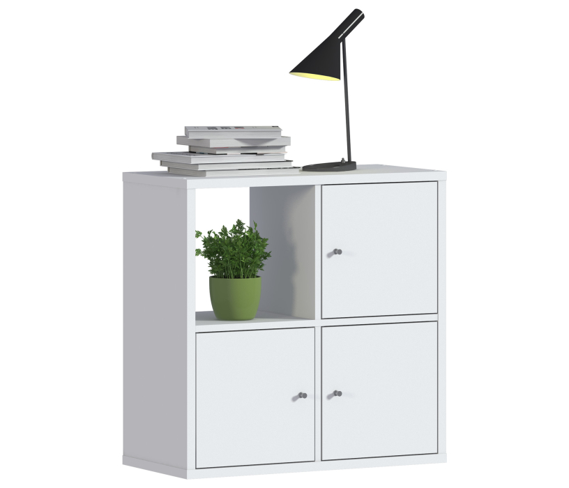 Стеллажи, Стеллаж Кито СБ-3241 Белый с дверцами