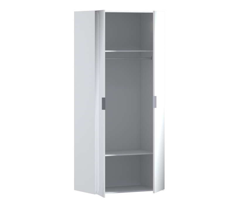 Шкафы распашные, Мальта СБ-3263 Шкаф 2 дверный Белый с зеркальным фасадом