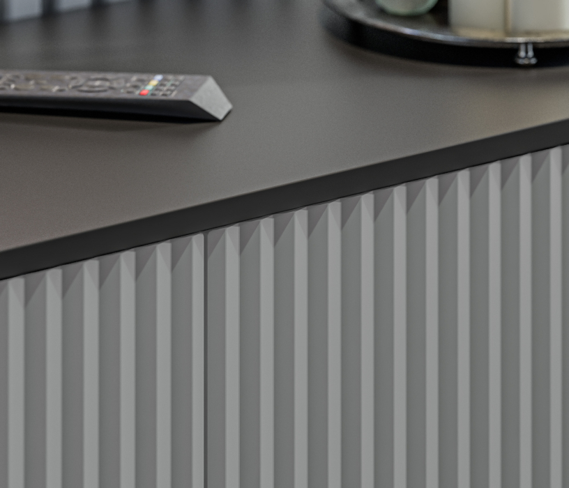 Стенки для гостиной, Гостиная (стенка) 3 на ножках Тренд Диамант серый / МДФ Джаз Светло-серый