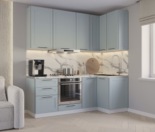 Кухонный гарнитур Регина Белый/МДФ Modern Серый 2,1х1 м