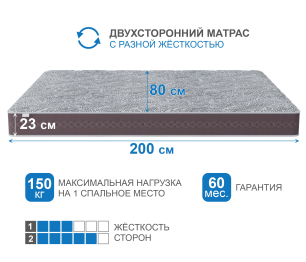 Столлайн / Матрас Здоровый сон-Макс в скрутке 800х2000