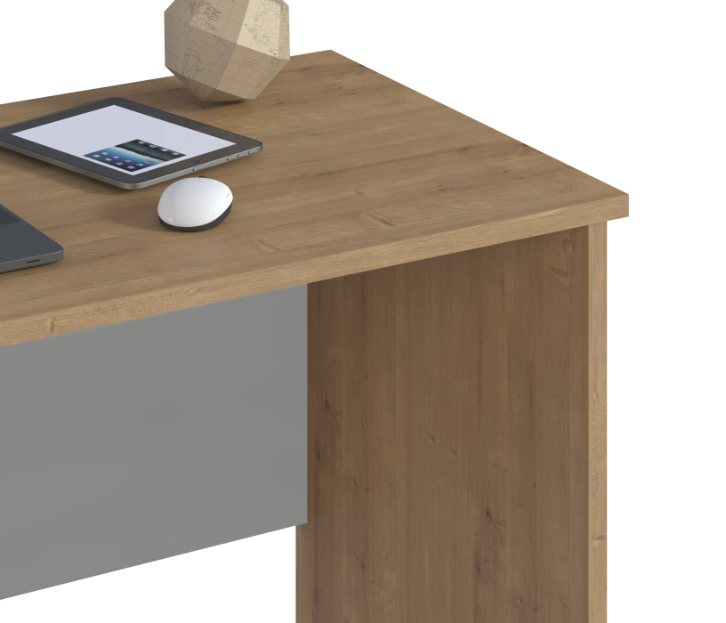 Прямые компьютерные столы, Стол Милан СБ-3268 Серый,Дуб Гамильтон