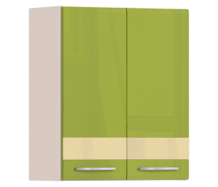 Регина РП-60 Полка с двумя фасадами Песочный/Оливковый глянец