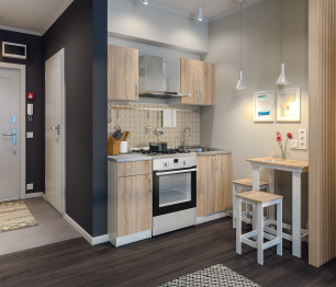 Кухня Деми Белый / Дуб Сонома 1 м