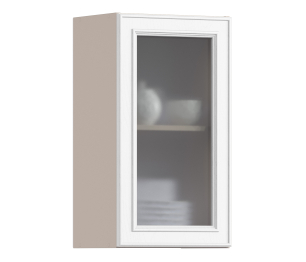 Регина РП-40 Полка с фасадом-витриной Песочный/МДФ Классика белый