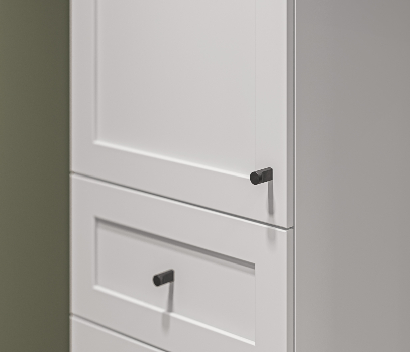 Прямые, Стеллаж Твин СБ-3372 Белый 236 см с глухим фасадом