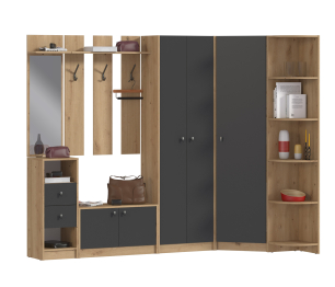 Прихожая угловая Сидней Дуб дикий/Диамант серый