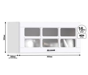 Регина шкаф навесной со стеклом 1 дв 80х36 см