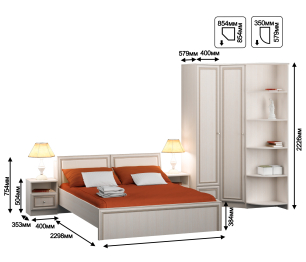 Грация Авиньон набор с шкафом угловым