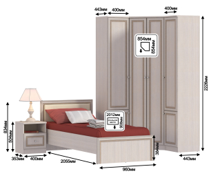 Грация набор с кроватью СБ-2853 (900)