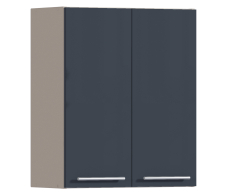 Эстель, Регина РП-60 Полка с двумя фасадами Песочный/МДФ Графит глянец