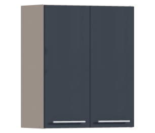 Регина РП-60 Полка с двумя фасадами Песочный/МДФ Графит глянец