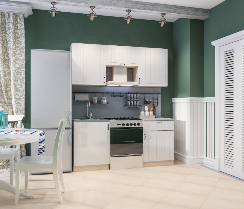 Кухонные гарнитуры, Кухонный гарнитур Регина 1,8м (Прованс) Сандал Белый